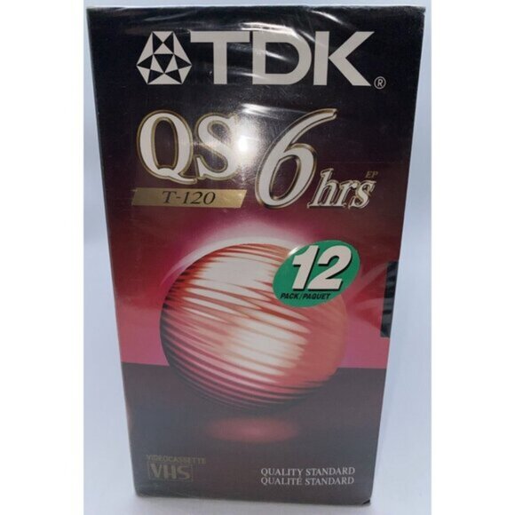 12 Pack TDK VHS Tapes Blank 6 Hour T-120 QS Premium Quality Videotapes Sealed - Picture 3 of 8